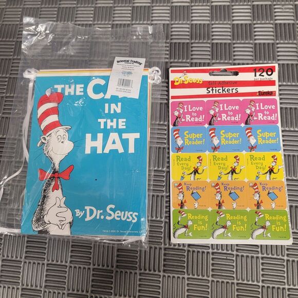 Dr. Seuss Cat In The Hat‎ Banner And Stickers For Reading Books New - Picture 1 of 5